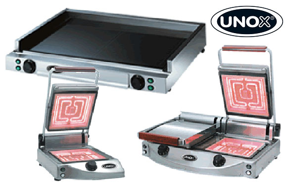 Glass-ceramic grill plates and contact grills UNOX SpidoCook