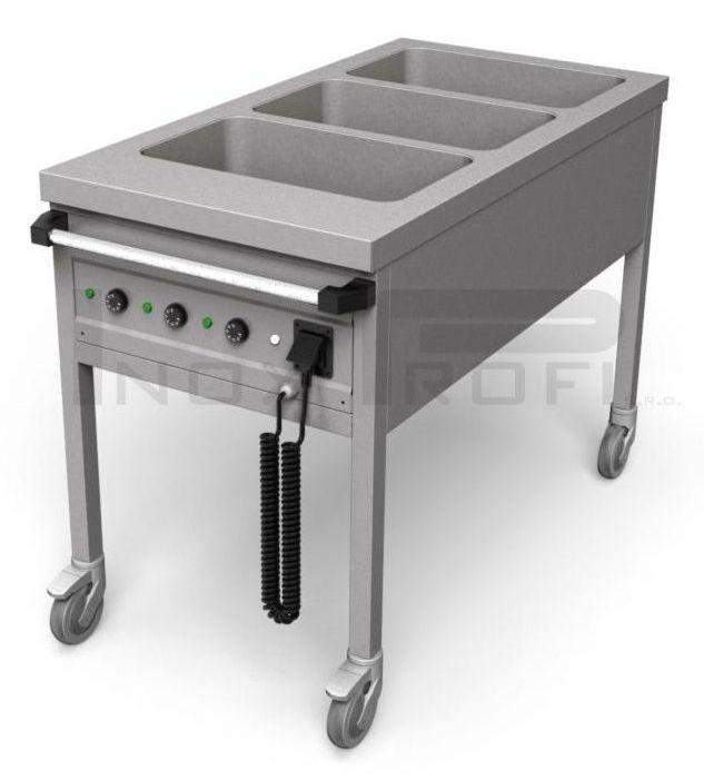 Heated serving counters and trolleys