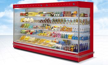Refrigerated display cases and counters for supermarkets