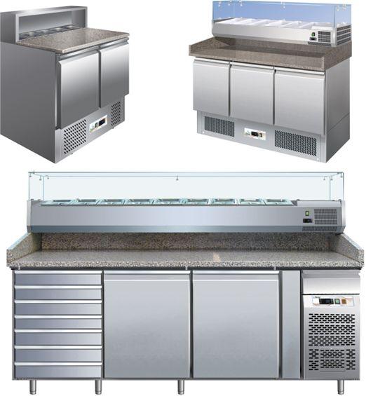 Refrigerated counters for pizzerias