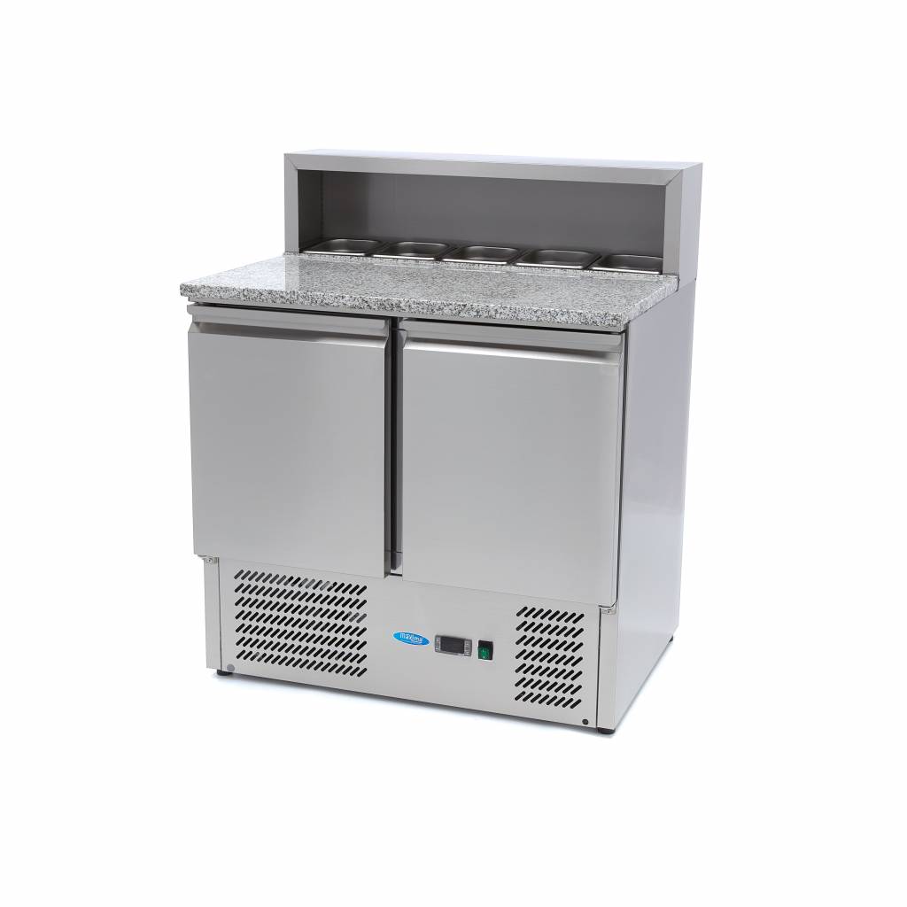 Chladnička na pizzu s 2 dverami - 90 cm -285 l - vrátane krytu z nehrdzavejúcej ocele