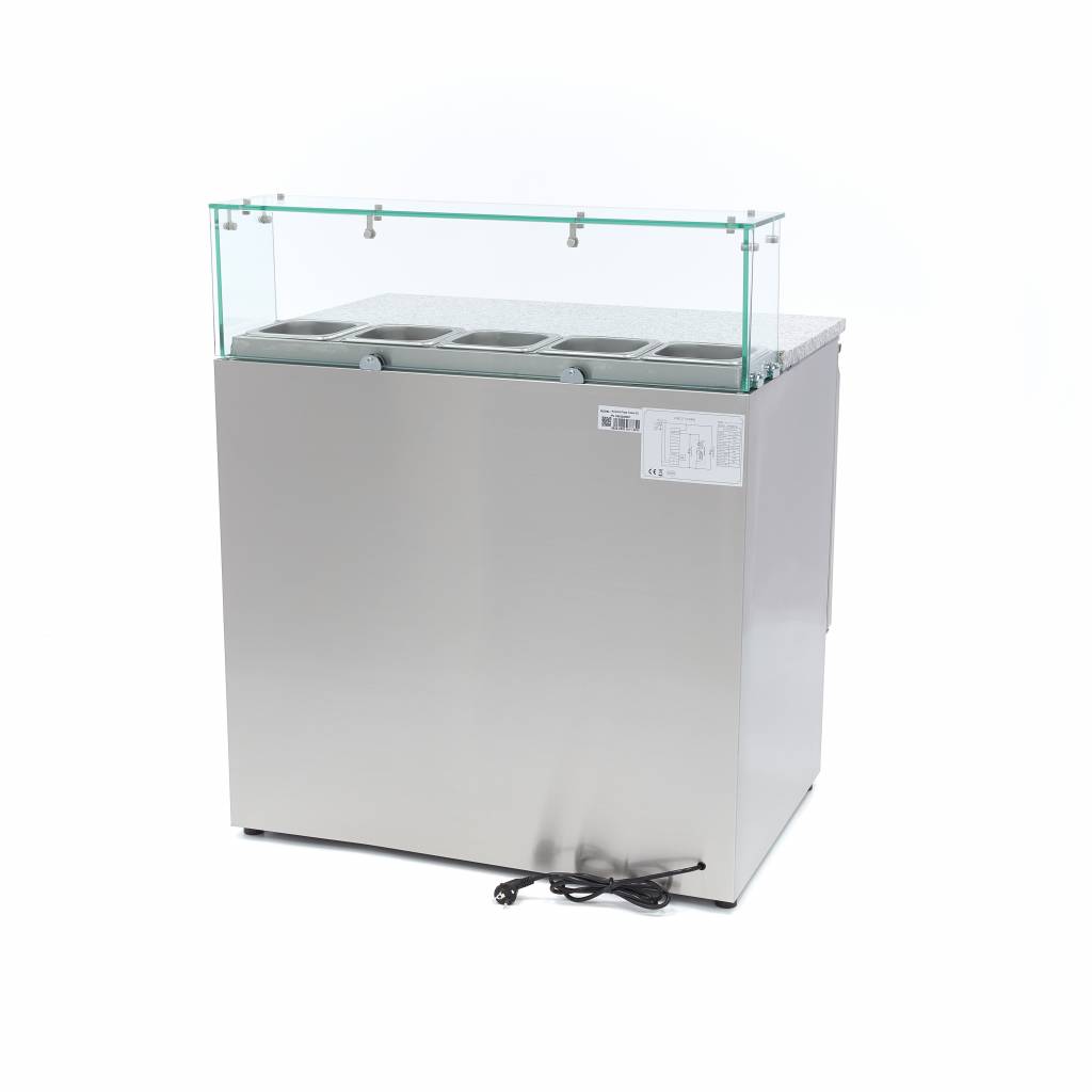 Chladnička na pizzu s 2 dverami - 90 cm - 285 l - vrátane skleneného krytu