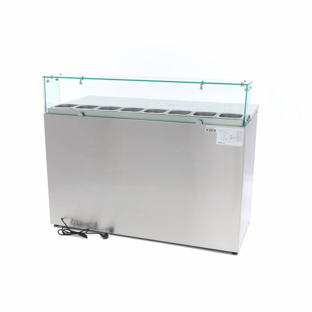 Chladnička na pizzu s 3 dverami - 137 cm - 400 l - vrátane skleneného krytu