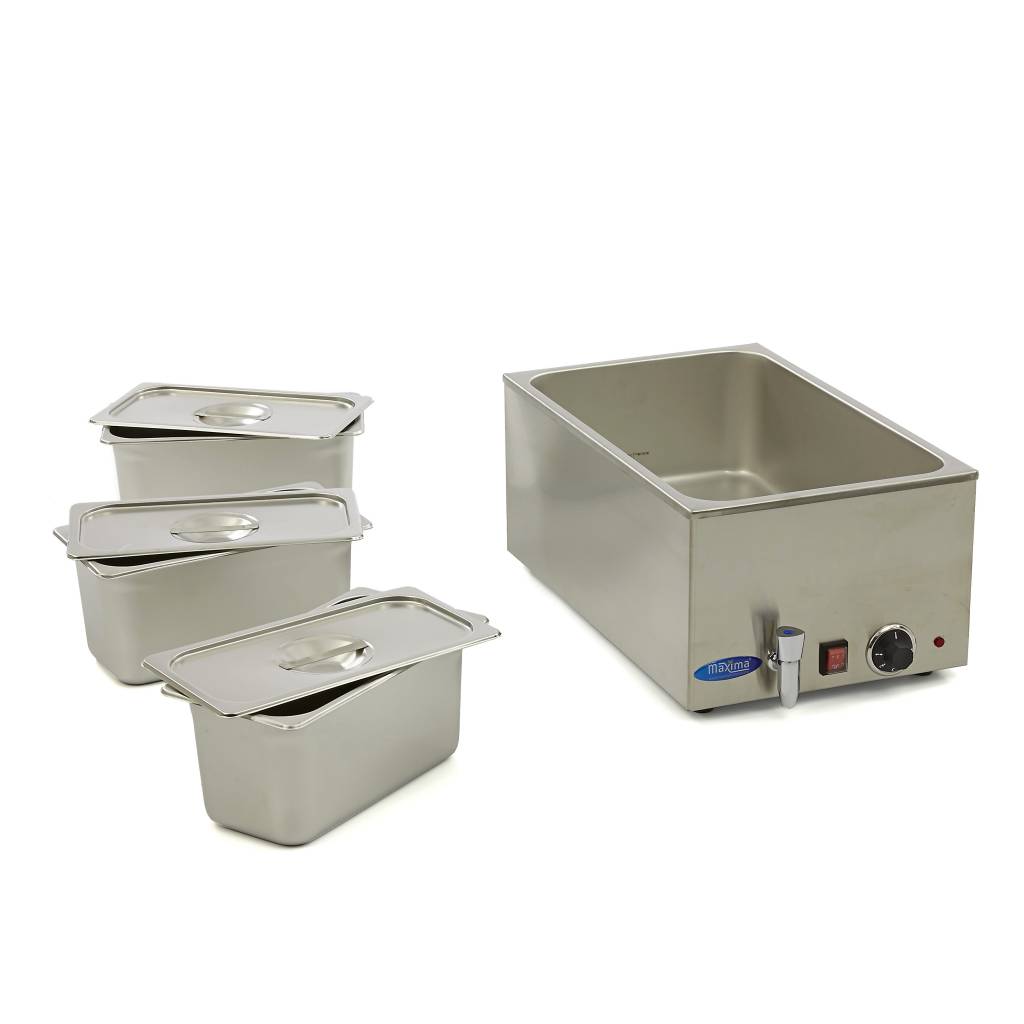 Bain Marie s kohútikom - vrátane súpravy 3 x 1/3 GN