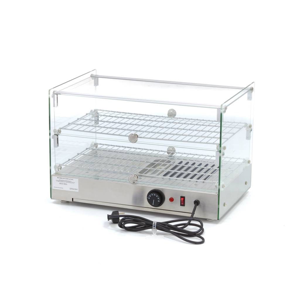 Vyhrievaná vitrína - display na potraviny 55 cm - 2 police - 50 l