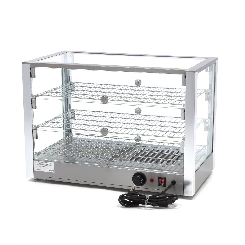 Vyhrievaná vitrína - display na potraviny 70 cm - 3 police - 115 l