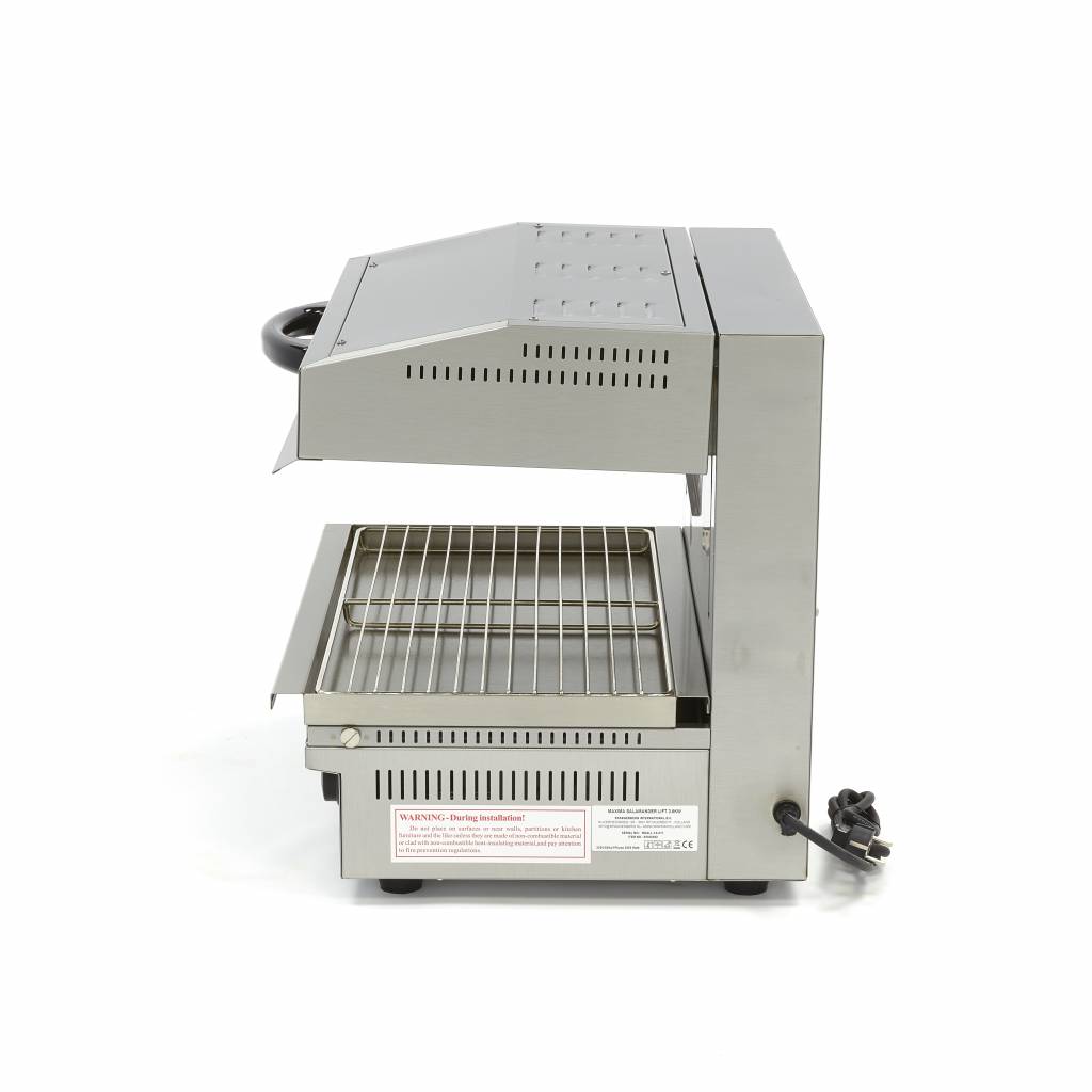 Gril Salamander s posuvným ramenom - 59 x 32 cm - 3600 W
