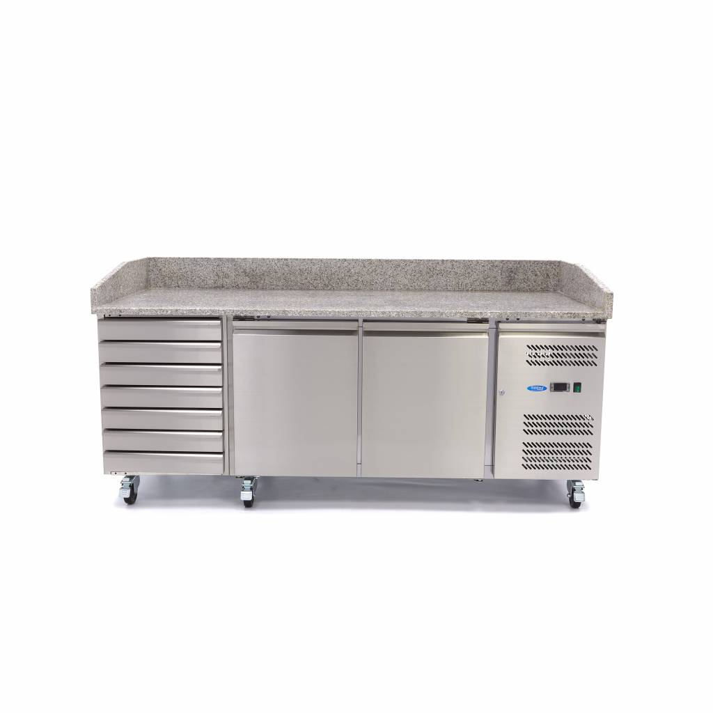 Chladnička na pizzu s 2 dverami - 202 cm - 780 l - 7 zásuviek