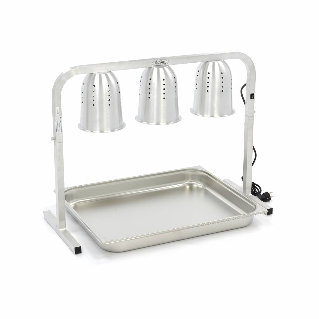 Trojitá vykurovacia lampa - vrátane 3 lámp - vrátane 1 x 2/1 GN nádoby