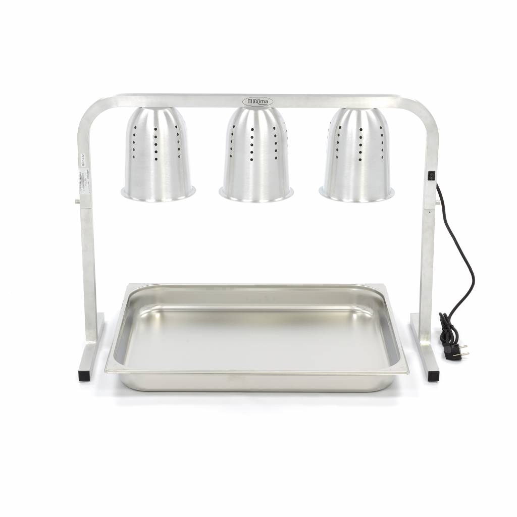 Trojitá vykurovacia lampa - vrátane 3 lámp - vrátane 1 x 2/1 GN nádoby