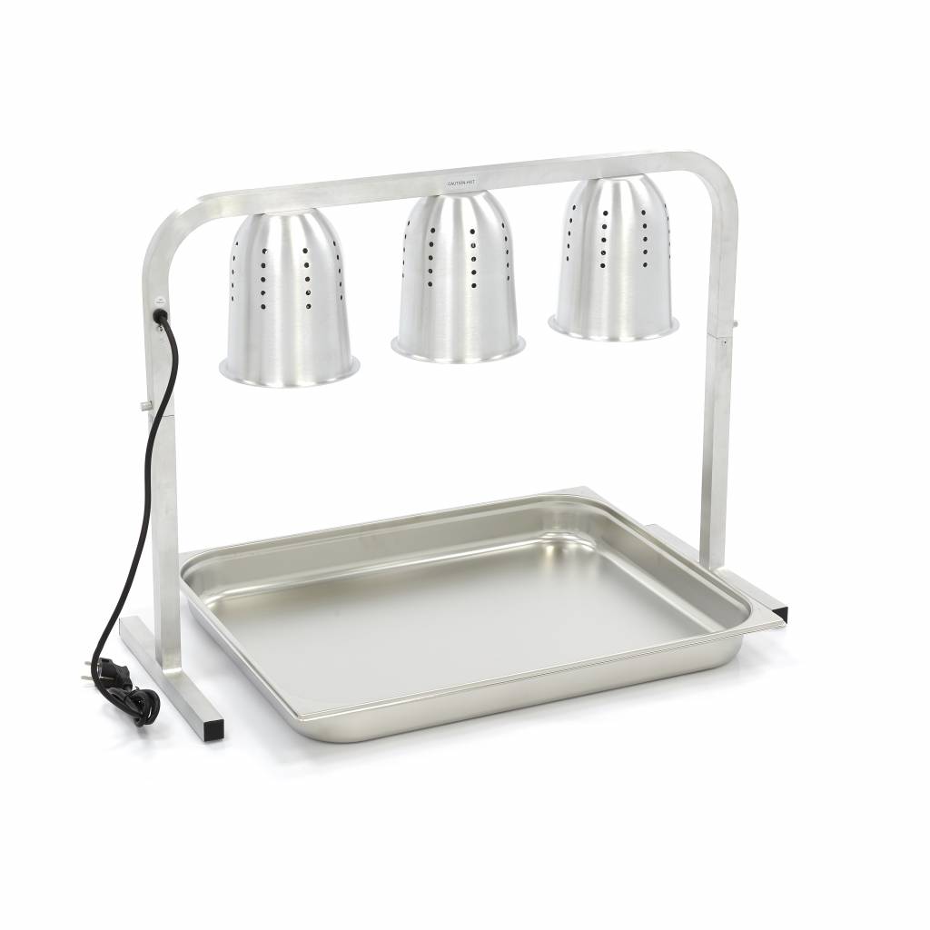 Trojitá vykurovacia lampa - vrátane 3 lámp - vrátane 1 x 2/1 GN nádoby