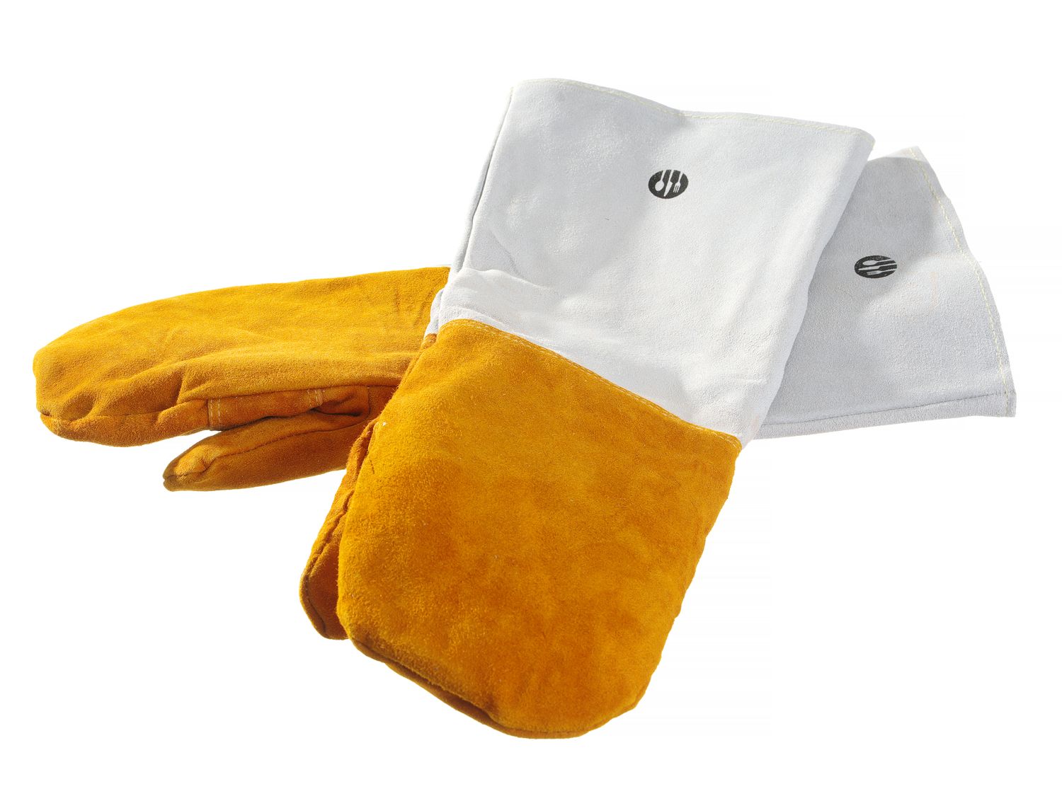 Teploodolné kožené grilovacie rukavice, 2 ks, HENDI, 2 ks, (L)460mm