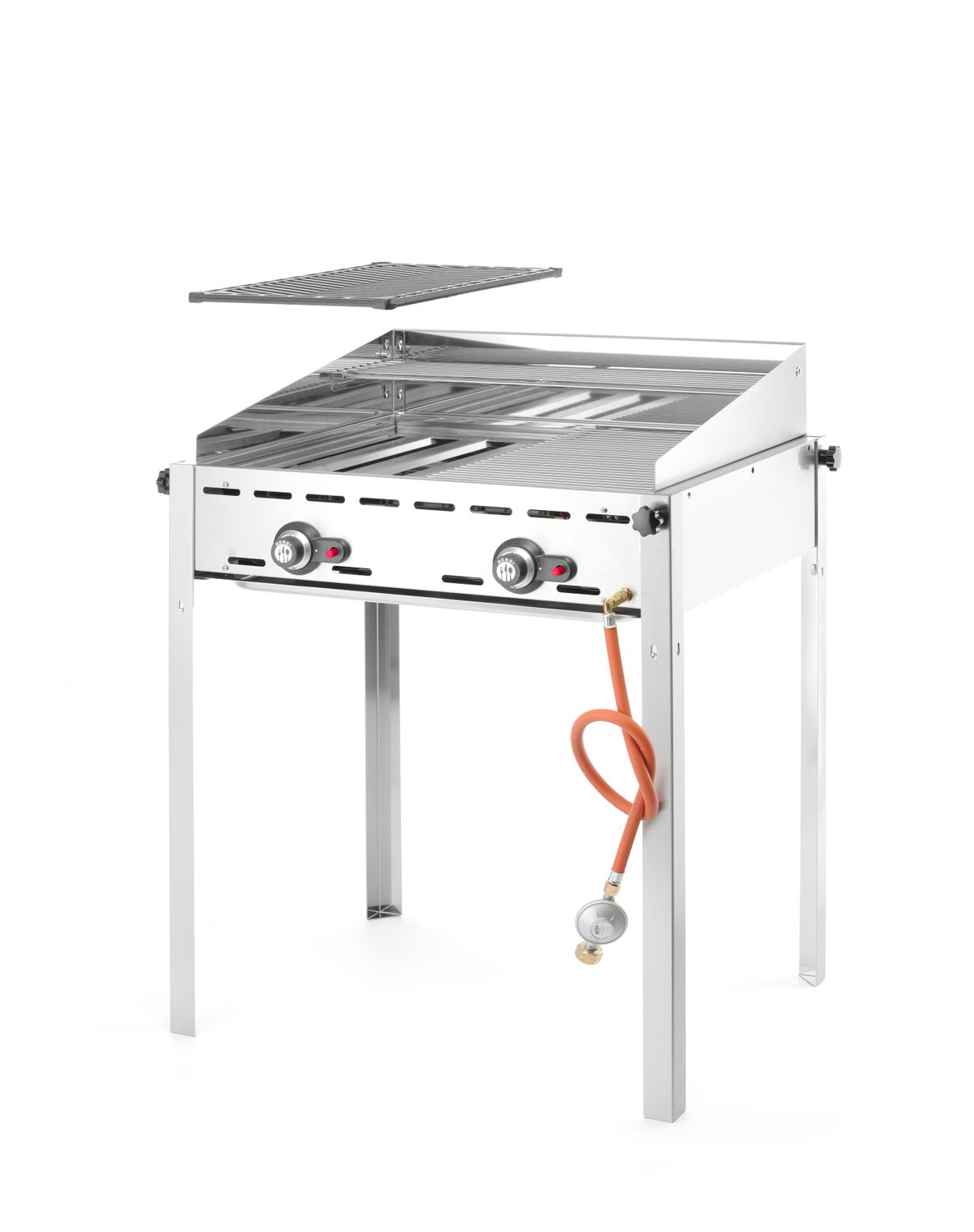 2-horákový plynový gril Green Fire Profi Line, HENDI, Profi Line, 2 mriežky z nehrdzavejúcej ocele GN 1/1, 11,6kW, 740x612x(H)825mm