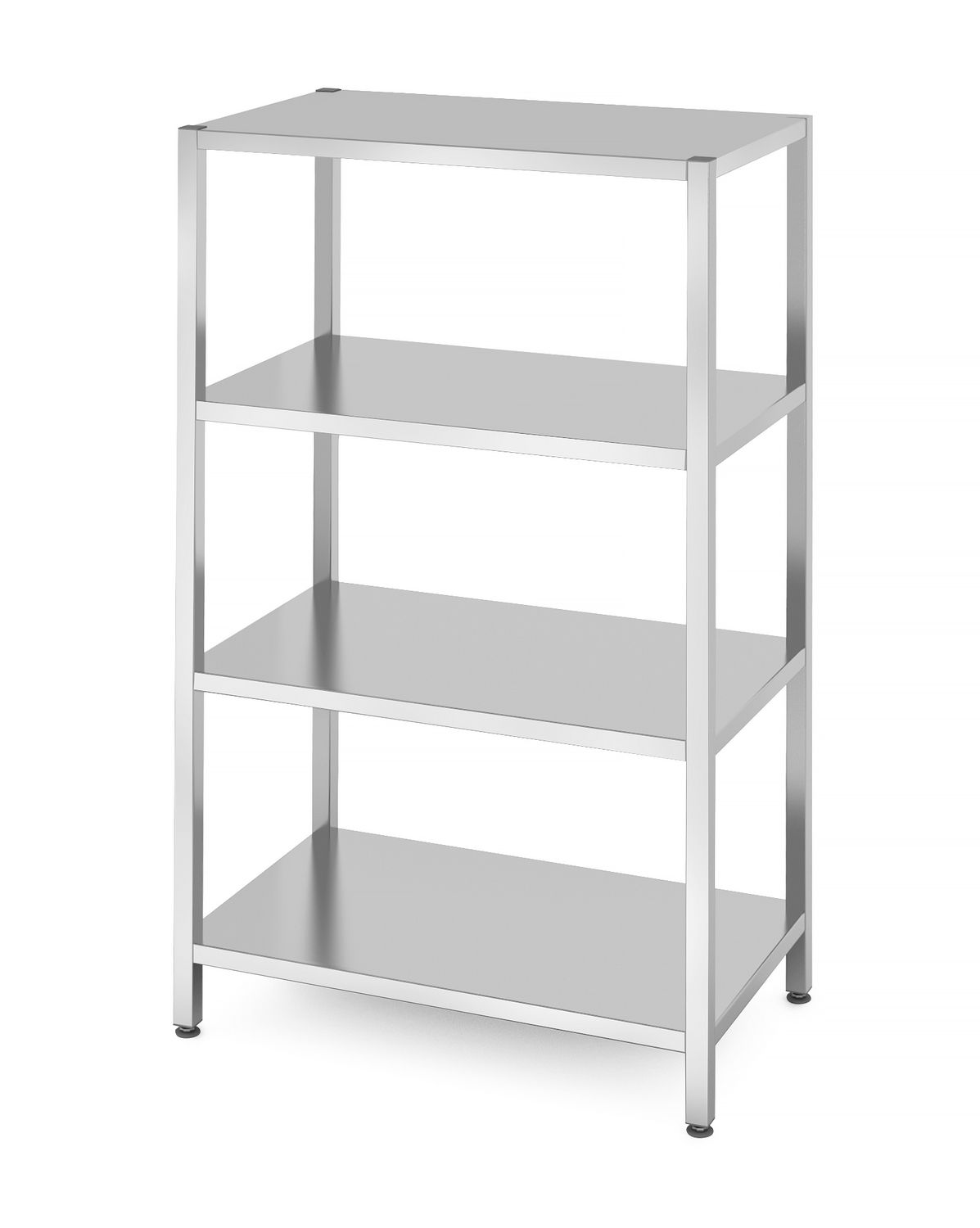 Skladovací regál so 4 plnými policami – skrutkový, HENDI, Kitchen Line, 1000x600x(H)1800mm