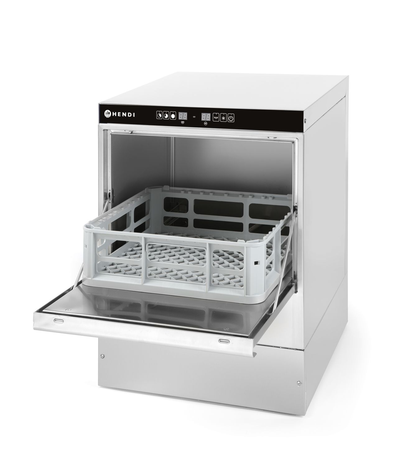 Umývačka skla a riadu, 40 x 40, elektromechanické ovládanie, HENDI, s dávkovačom umývacieho prostriedku, 230V/2800W, 470x510x(H)710mm 233009