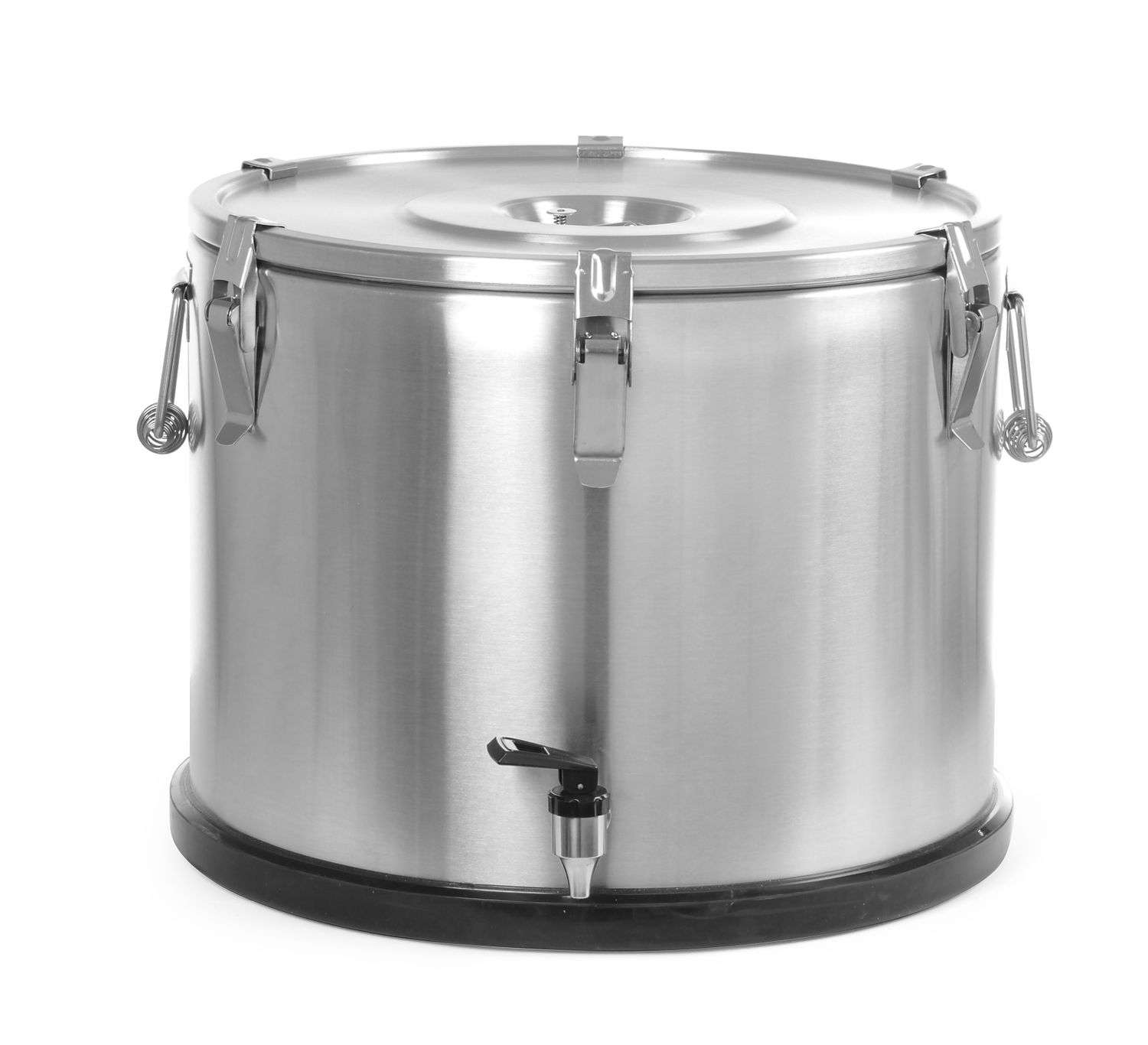 Izolačný prenosný termos – s kohútikom, HENDI, Profi Line, 50L, Strieborná, ⌀480x(H)380mm s kohútom, art.710333