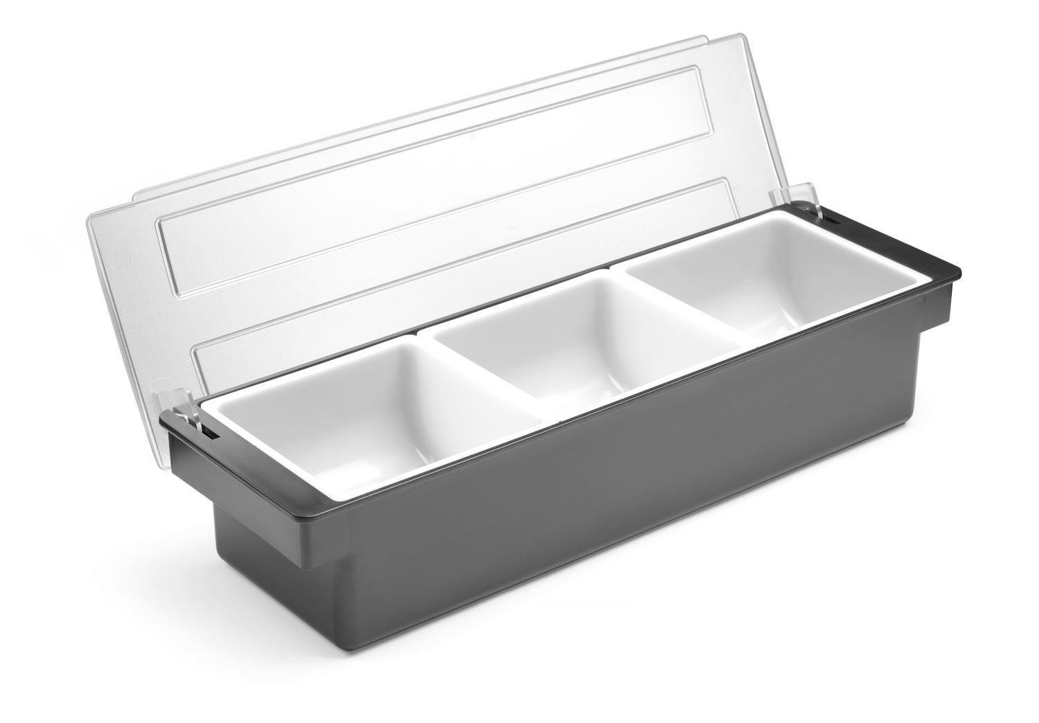 Box na prísady – 3 nádoby, BarUp, Čierna, 480x150x(H)100mm