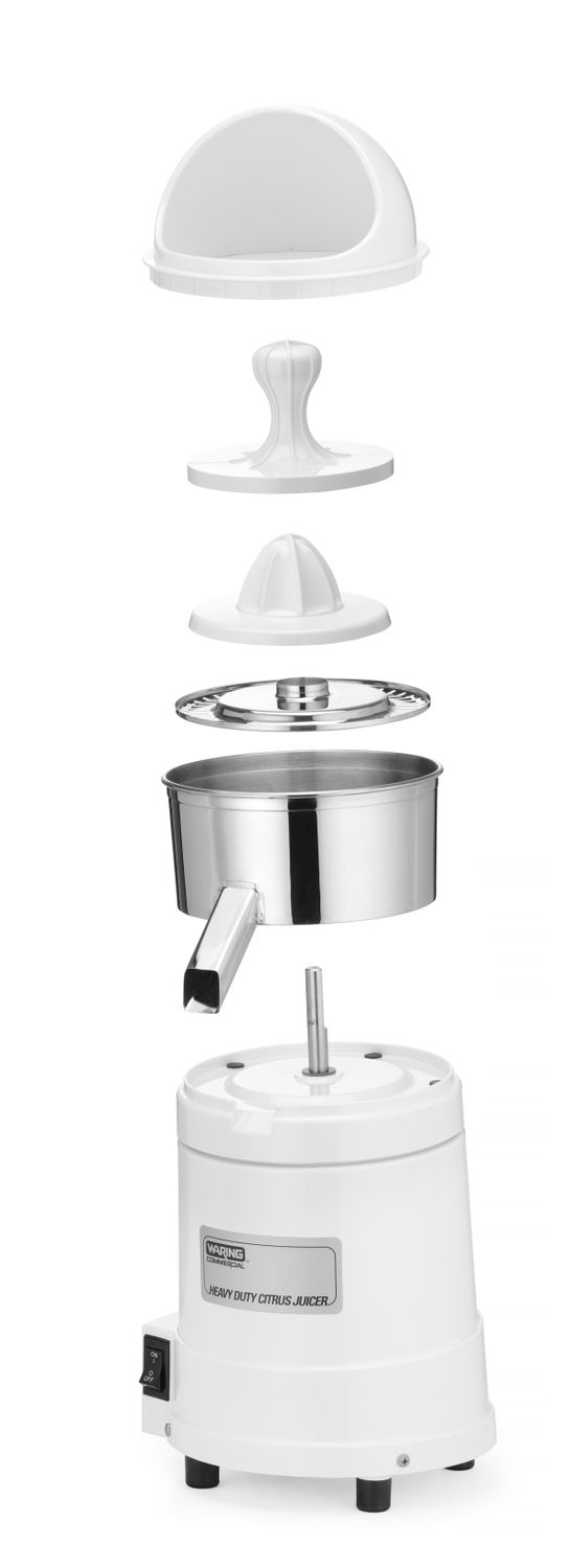 Elektrický odšťavovač s ochranou proti špliechaniu, Waring, Biela, 230V/375W, 254x254x(H)495mm