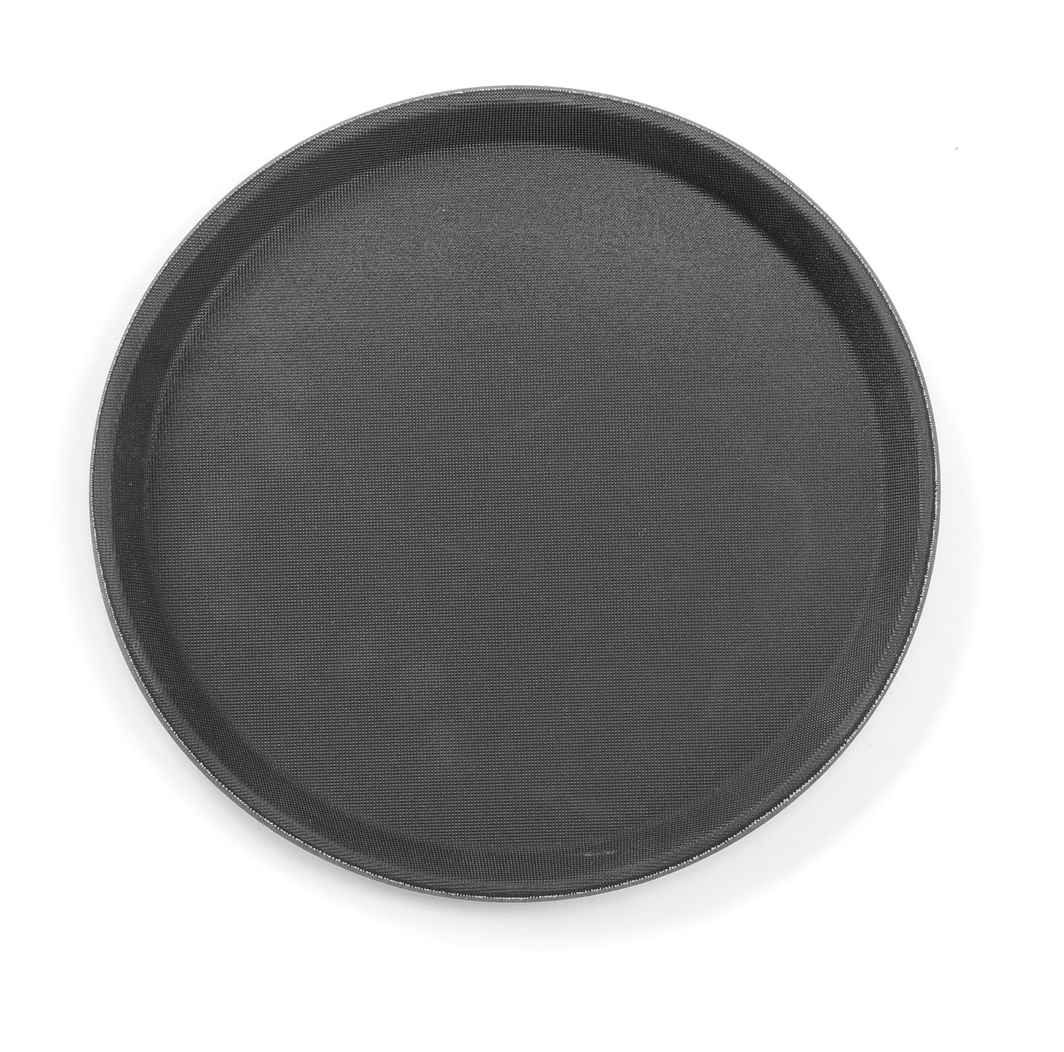 Polypropylénový servírovací podnos, protišmykový, guľatý, čierny, HENDI, ⌀360x(H)20mm Ø360x20 mm, 878132