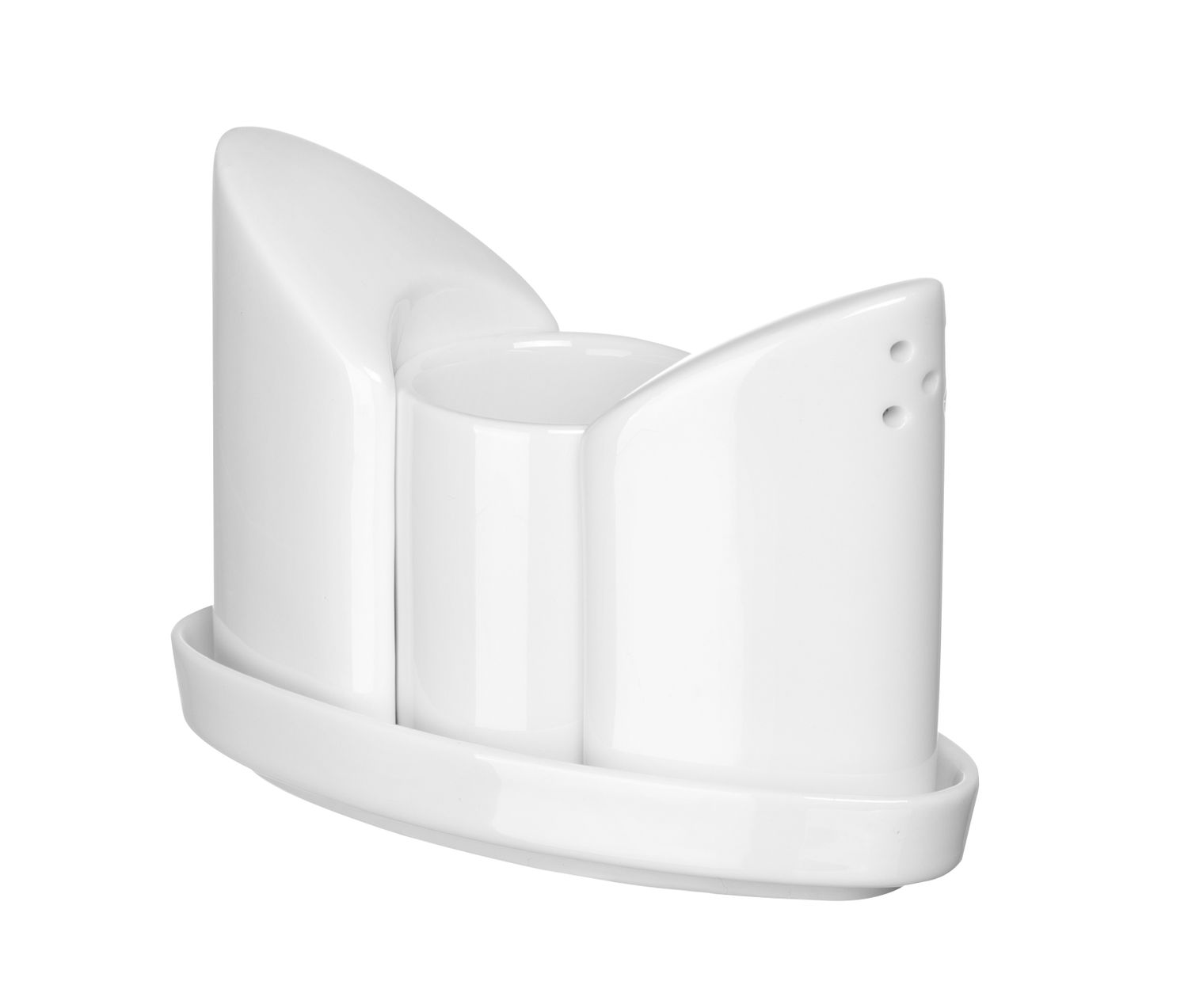 Sada soľničky a koreničky so zásobníkom na špáradlá, HENDI, 125x54x(H)90mm porcelánové 786420