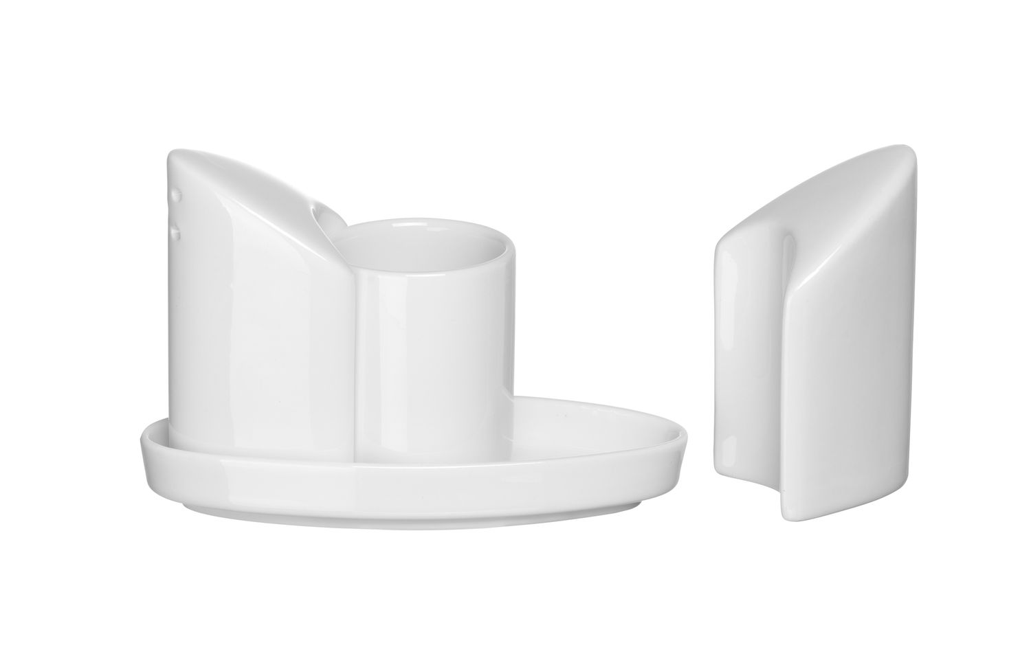 Sada soľničky a koreničky so zásobníkom na špáradlá, HENDI, 125x54x(H)90mm porcelánové 786420