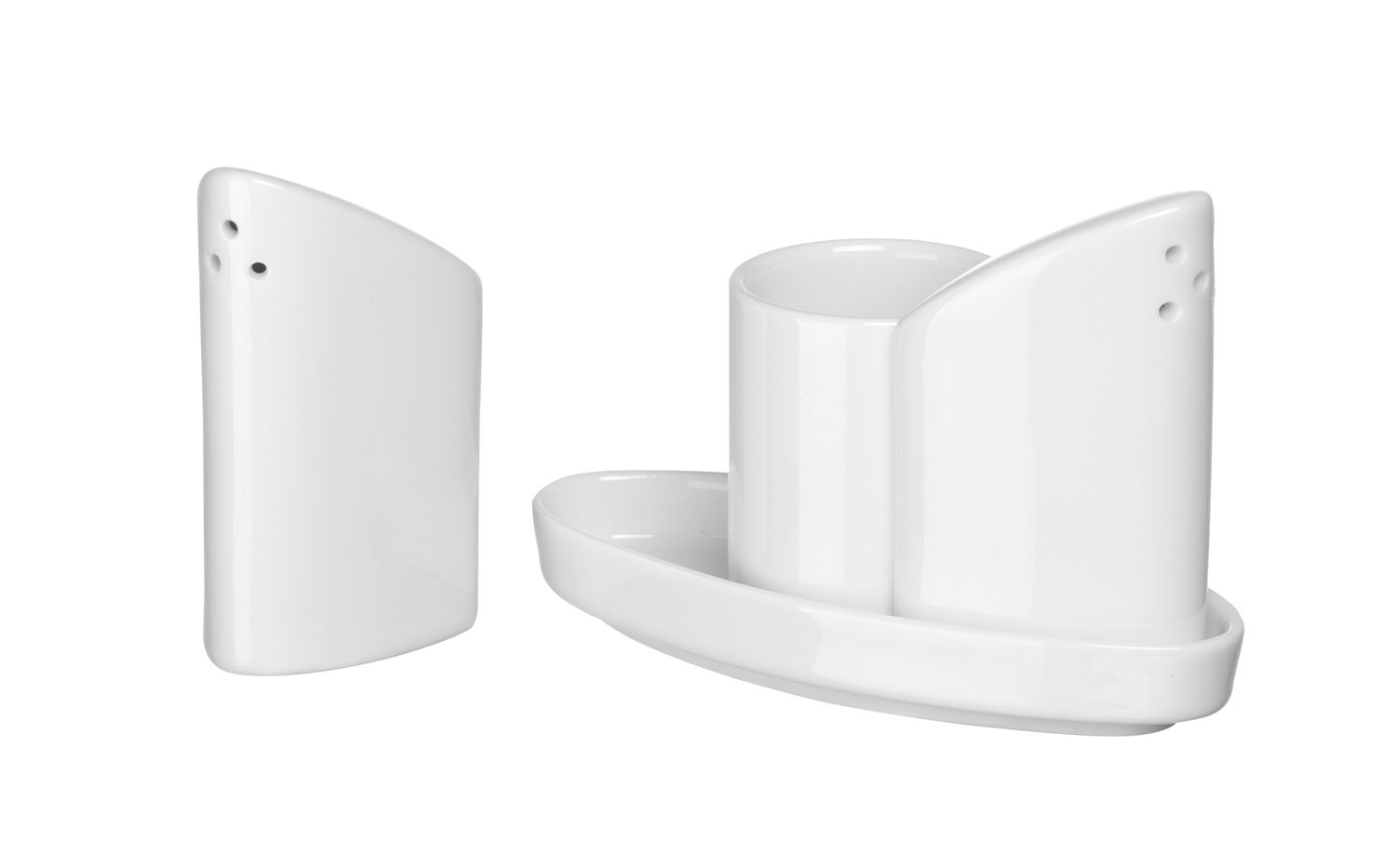 Sada soľničky a koreničky so zásobníkom na špáradlá, HENDI, 125x54x(H)90mm porcelánové 786420
