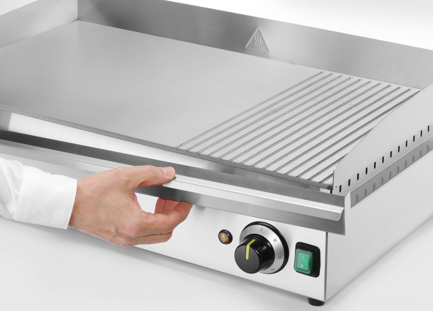 Grilovacia doska1/3 vrúbkovaná, HENDI, Kitchen Line, 220-240V/3500W, 697x474x(H)241mm Kod 154960