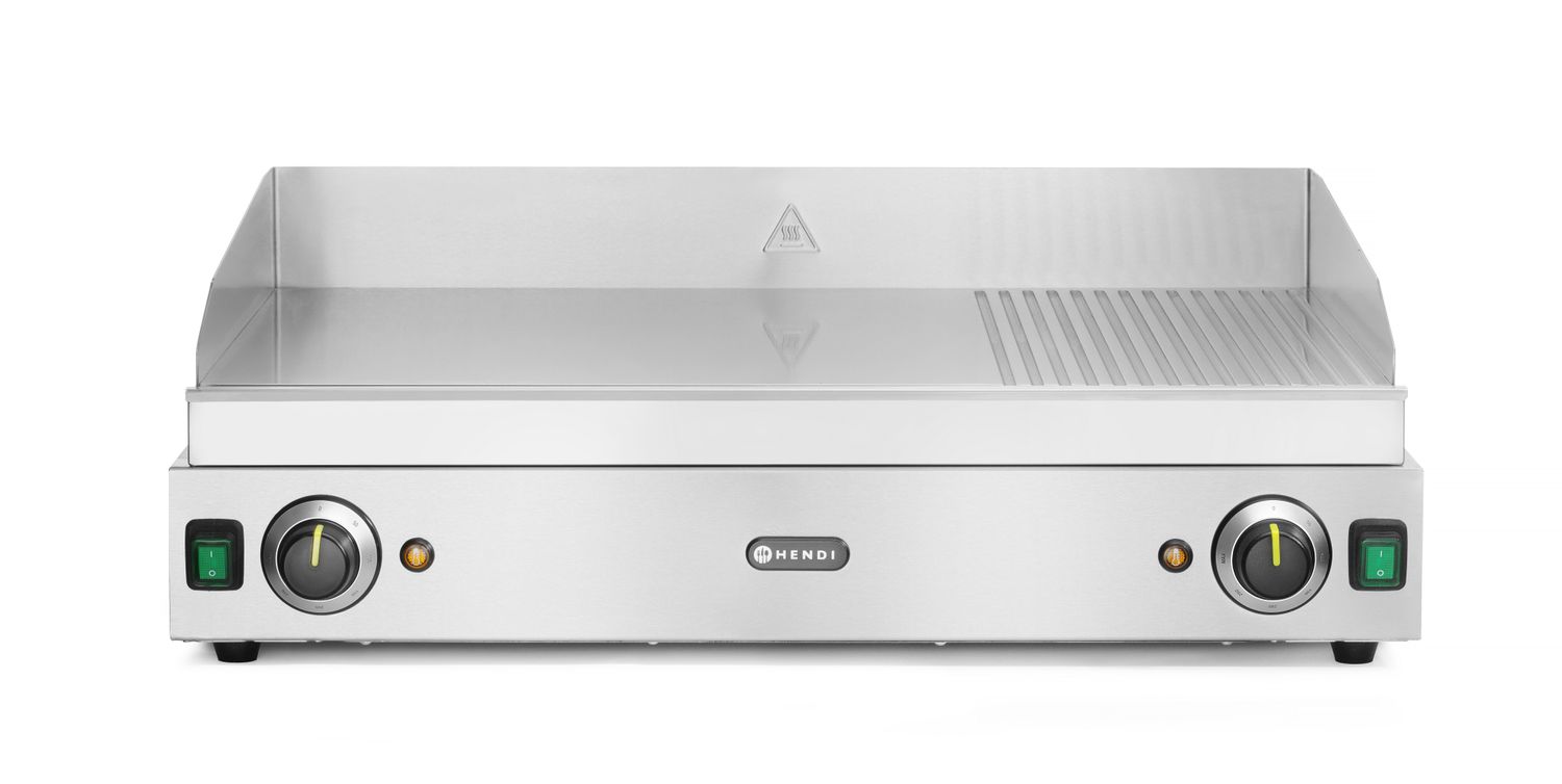 Grilovacia platňa, HENDI, Profi Line, 2/3 hladká, 1/3 drážkovaná, 230V/3500W, 697x474x(H)241mm 203163