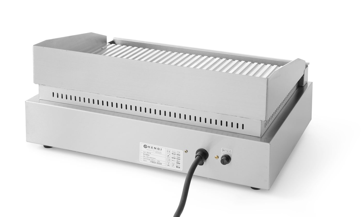 Grilovacia platňa, HENDI, Profi Line, drážkovaná, 230V/2400W, 527x404x(H)233mm