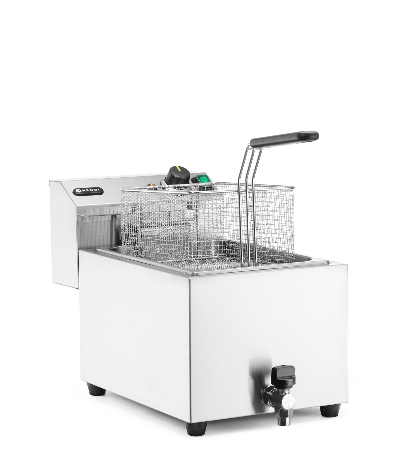 Fritéza XL s vypúšťacím kohútikom, HENDI, Profi Line, 10L, 400V/6600W, 300x585x(H)377mm Profi Line, Kód 209424