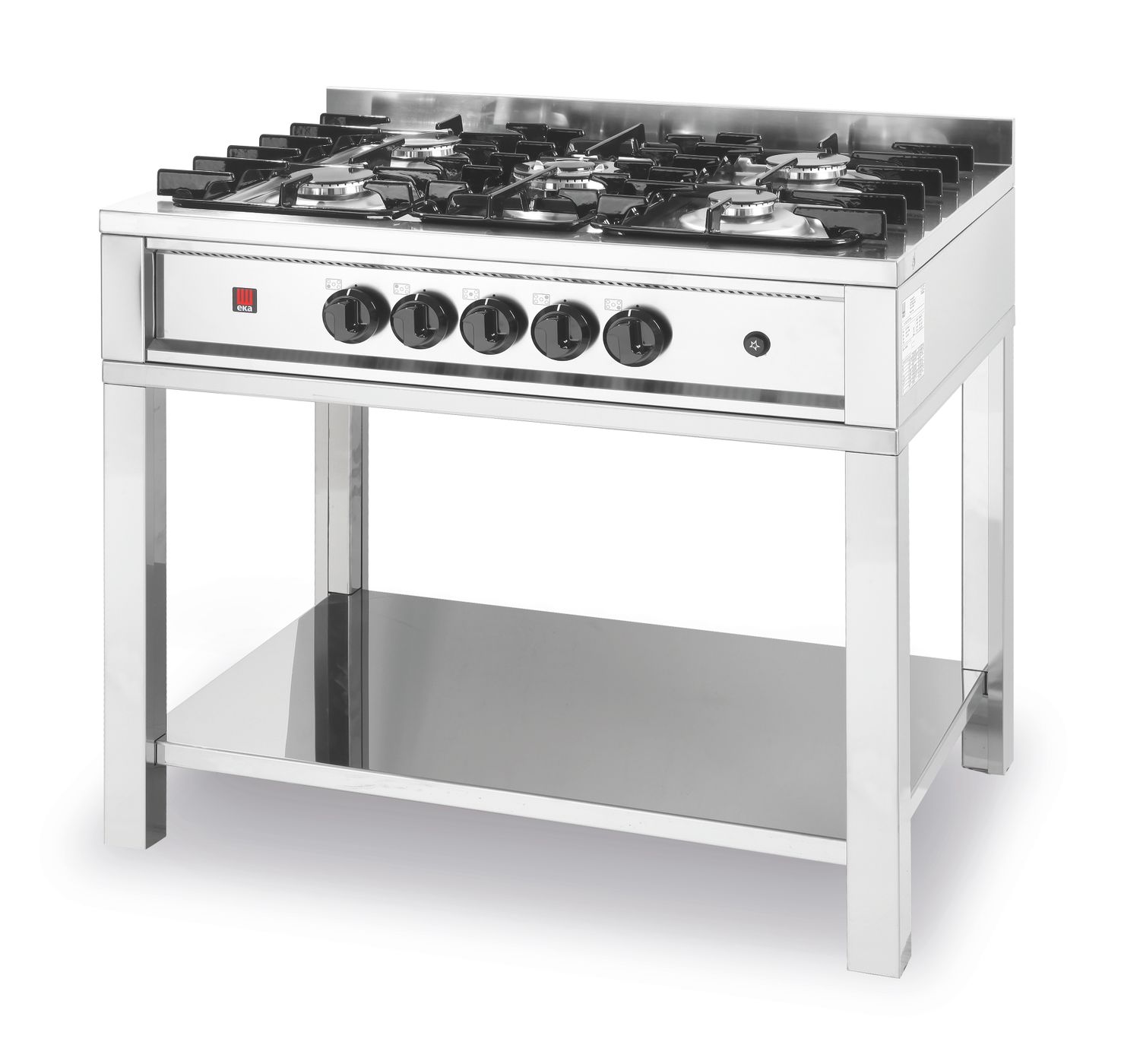 Plynový sporák – 5 horákov, otvorený rám, HENDI, Kitchen Line, 14,3kW, 900x640x(H)910mm 225806