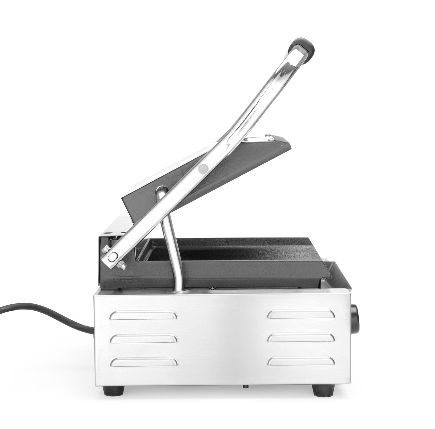 Jednoduchý kontaktný gril, HENDI, drážkovaný vrch a spodok, 230V/1800W, 310x375x(H)216mm H 263501