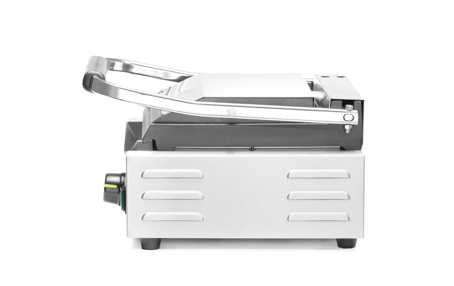 Jednoduchý kontaktný gril, HENDI, drážkovaný vrch a hladké dno, 230V/1800W, 310x375x(H)216mm H 263600