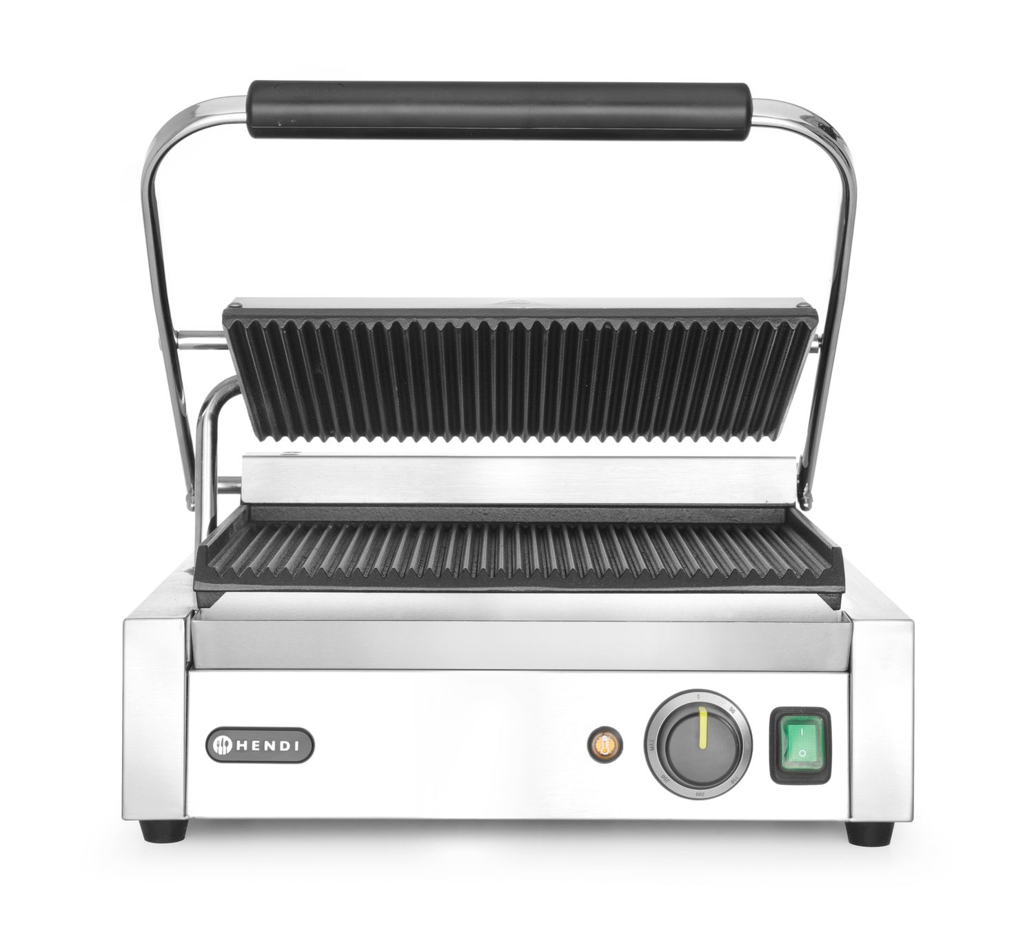 Kontaktný grill Panini, HENDI, drážkovaný vrch a spodok, 230V/2200W, 430x375x(H)216mm PANINI 263655