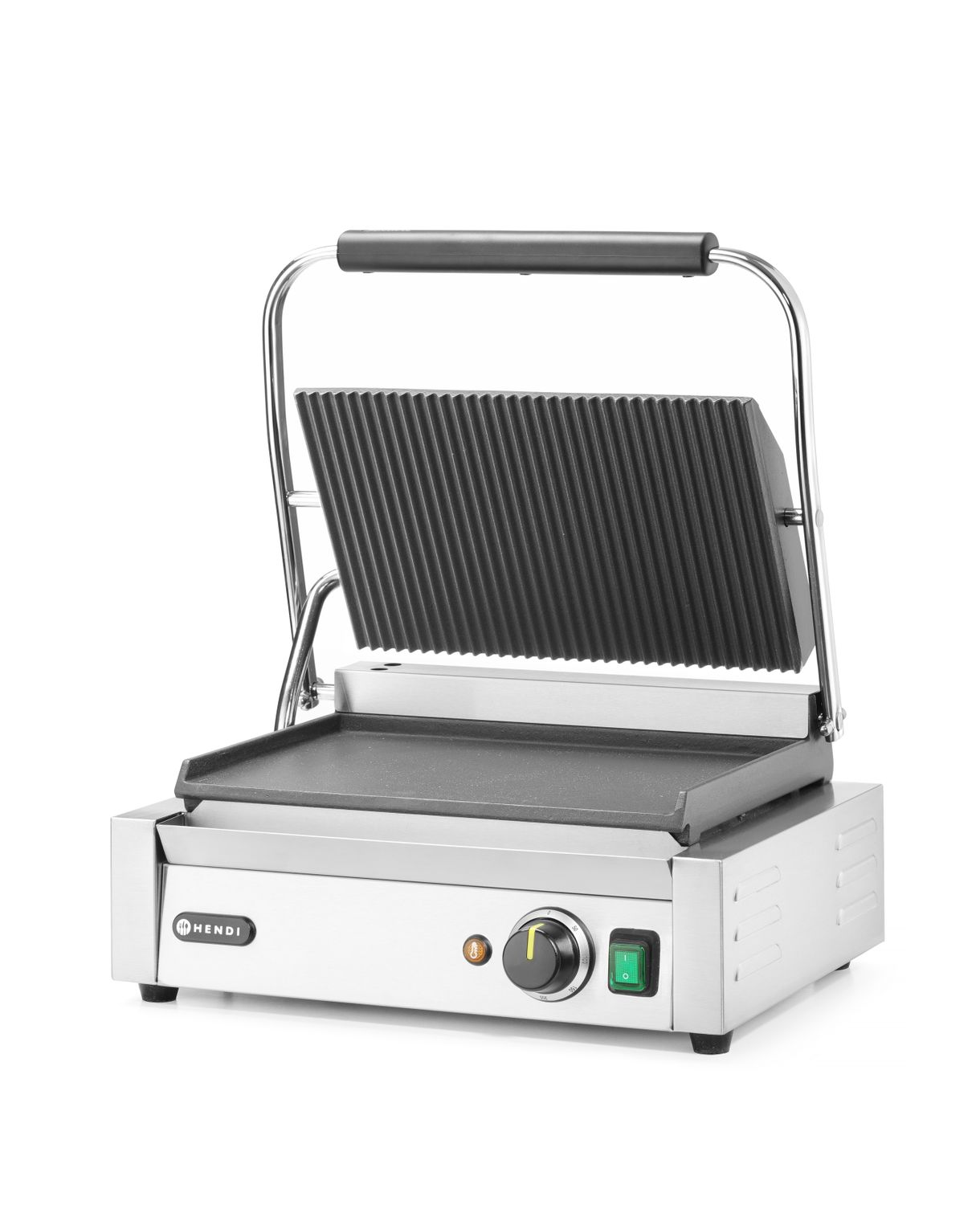 Kontaktný gril Panini, HENDI, drážkovaný vrch a hladké dno, 230V/2200W, 430x375x(H)216mm PANINI 263662