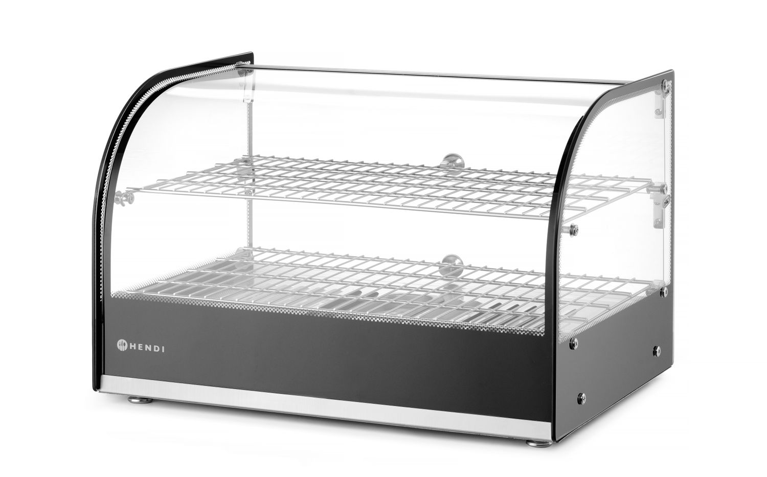 Nastaviteľná ohrevná vitrína, HENDI, dvoj úrovňová, Čierna, 220-240V/800W, 554x376x(H)376mm 273999
