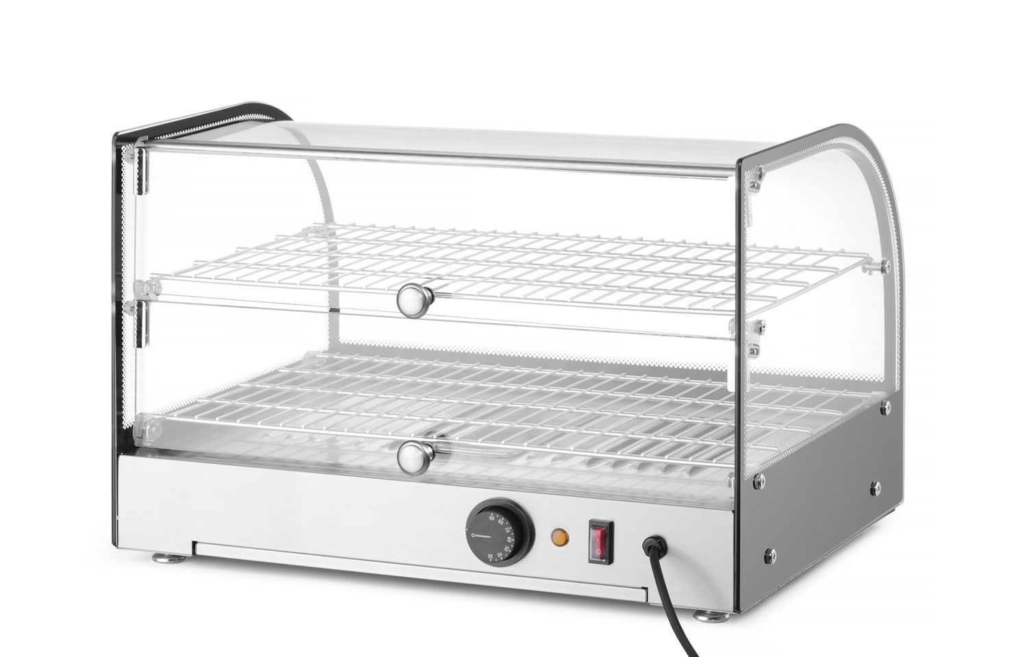 Nastaviteľná ohrevná vitrína, HENDI, dvoj úrovňová, Čierna, 220-240V/800W, 554x376x(H)376mm 273999
