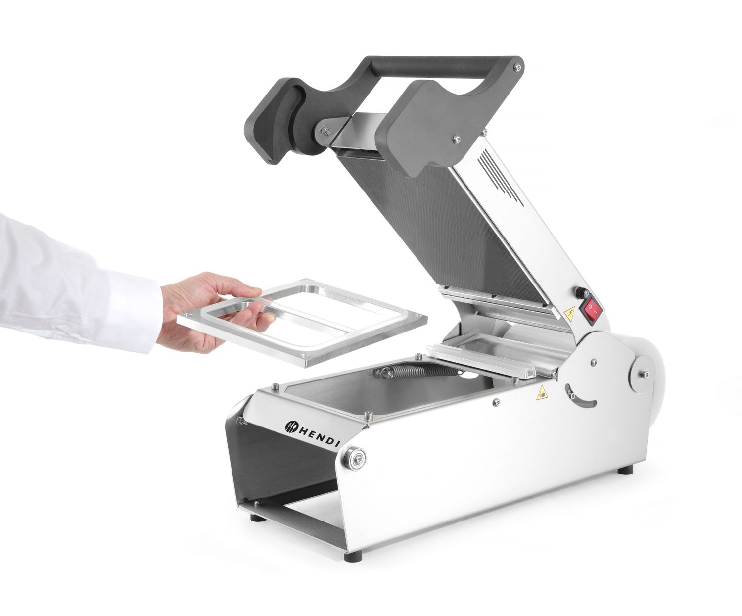 Stroj na uzatváranie tácok Supreme, HENDI, 230V/700W, 247x637x(H)258mm HENDI 976722
