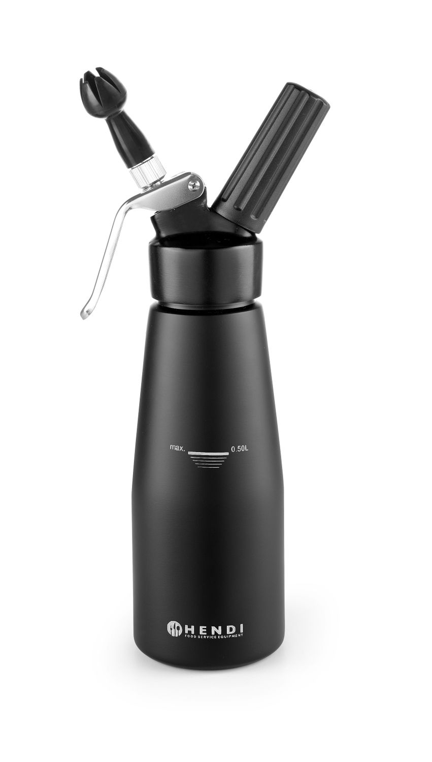Fľaša na šľahačku , HENDI, Kitchen Line, 0,5L, Čierna, ⌀80x(H)260mm KitchenLine čierna 588420