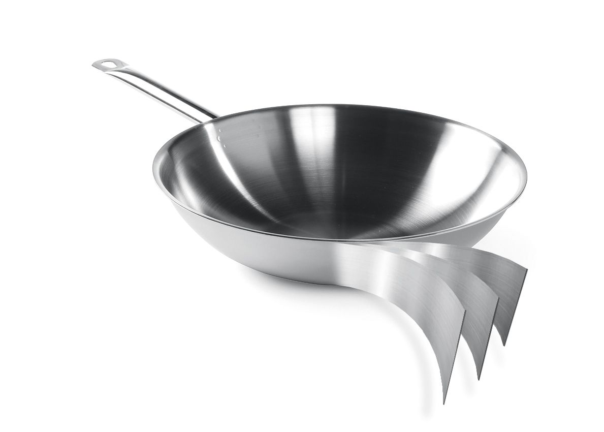 Panvica Wok 3-vrstvová – bez pokrievky, HENDI, ⌀360x(H)100mm 839003
