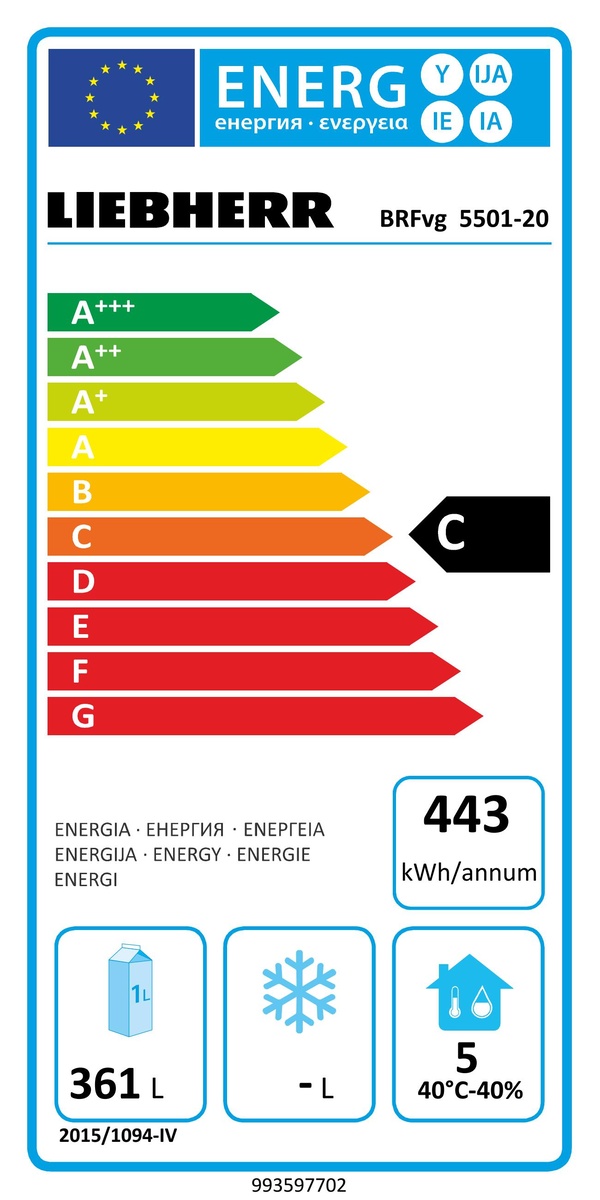 Chladnička s obehových vzduchovým chladením zodpovedajúca pekárenským normám BRFvg 5501-20