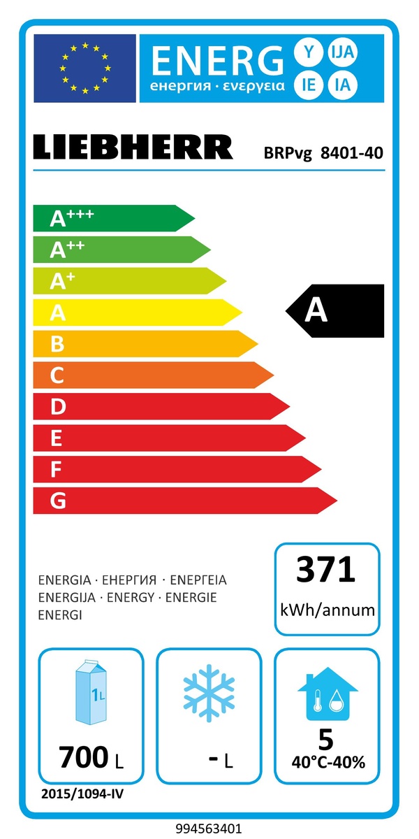 Chladnička s obehových vzduchovým chladením zodpovedajúca pekárenským normám BRPvg 8401-40