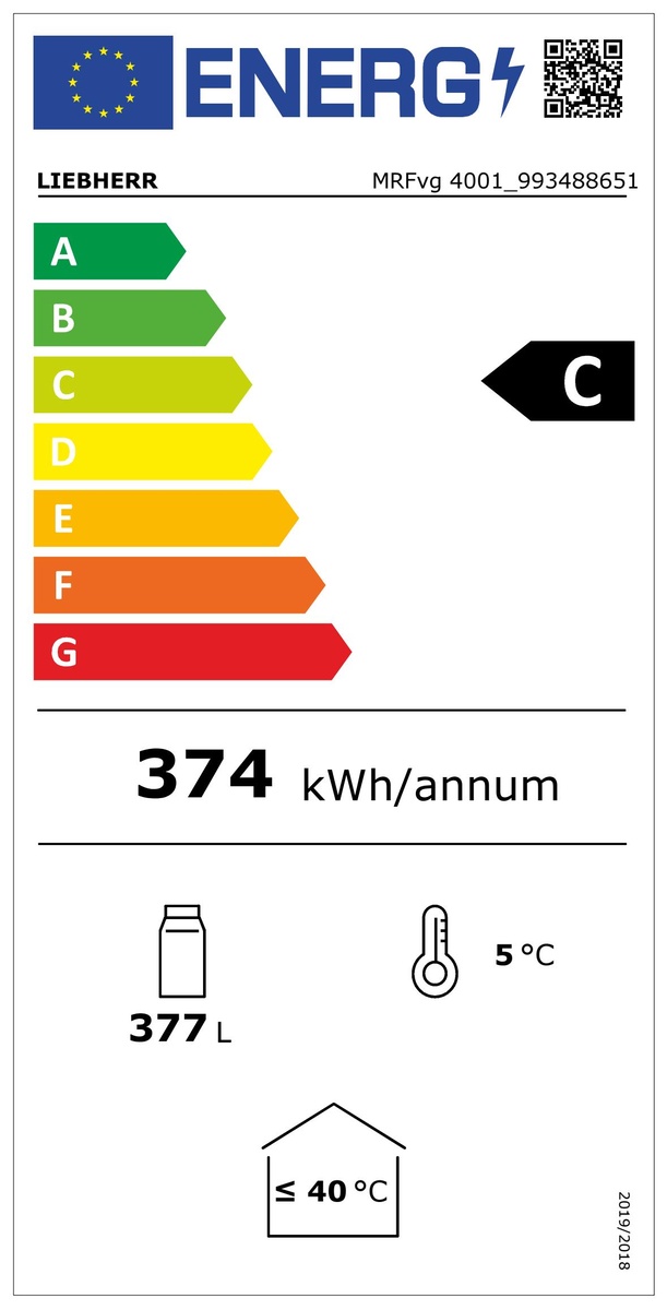 Chladnička s obehovým vzduchovým chladením MRFvg 4001-20