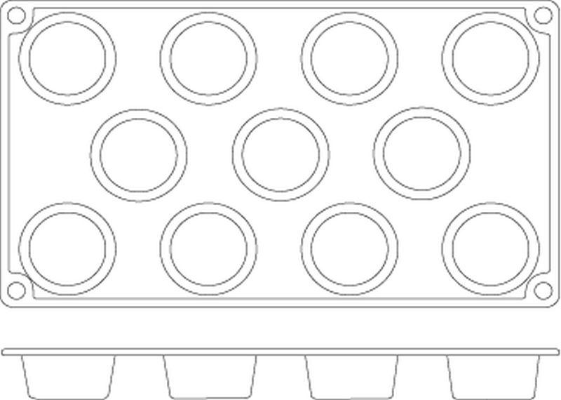 Mini-Muffins, HENDI, GN 1/3, ⌀53x(H)30mm Mini-Muffins 676905