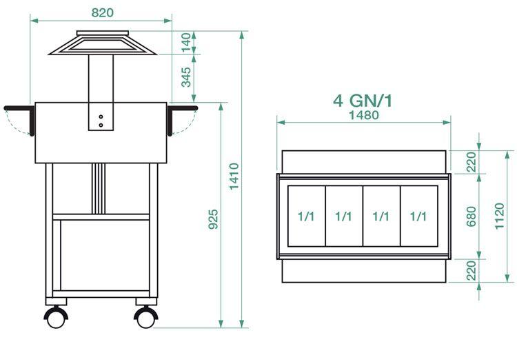 Vyhrievané gastrobufety - bain-marie ELC2828CA -carbon