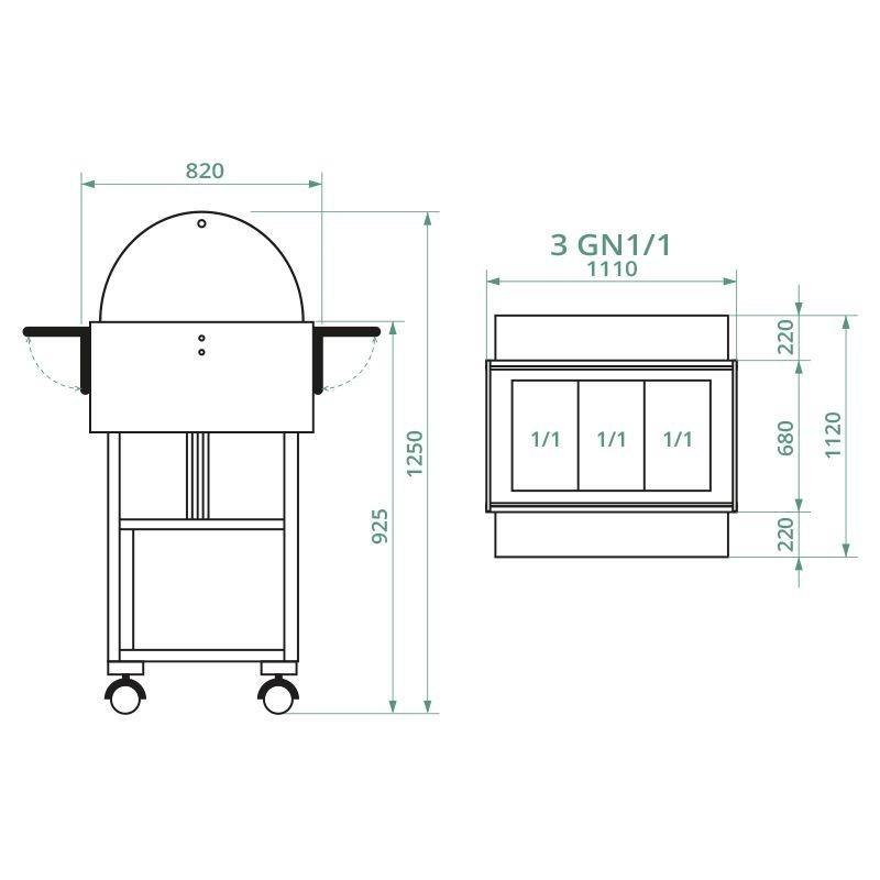 Vyhrievané gastrobufety - bain-marie CL2777NCE -ash grey