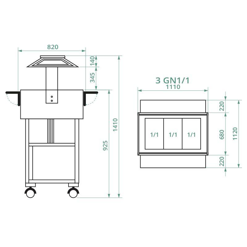 Vyhrievané gastrobufety - bain-marie CL2774NCE -ash gray