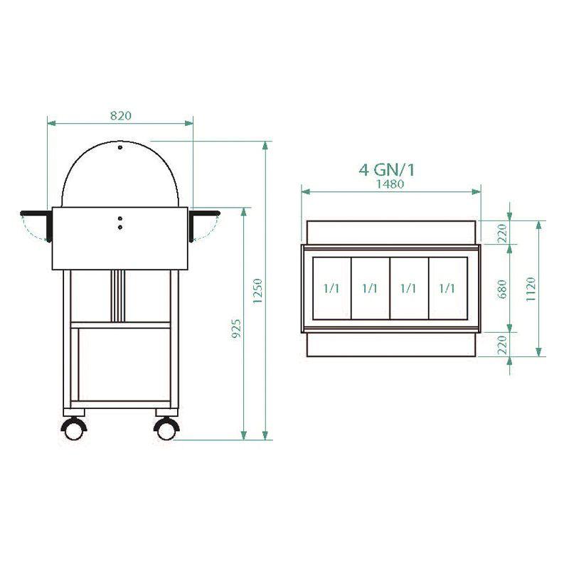 Chladený gastrobufet ELR2827CA -carbon