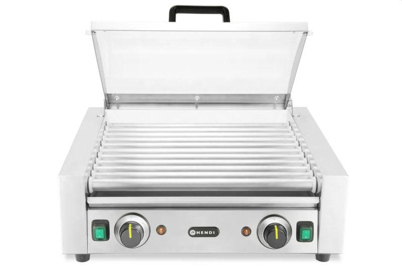 Gril na párky a klobásy – 2 zóny s energeticky úsporným krytom, HENDI, 220-240V/980W, 566x527x(H)259mm