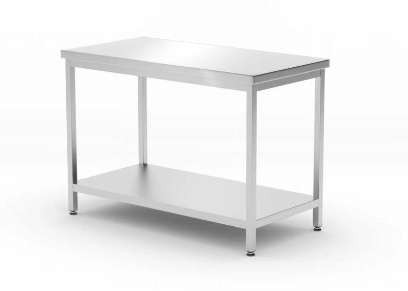 Centrální stůl s policí – šroubový, hloubka 600 mm, HENDI, Profi Line, 1800x600x(H)850mm